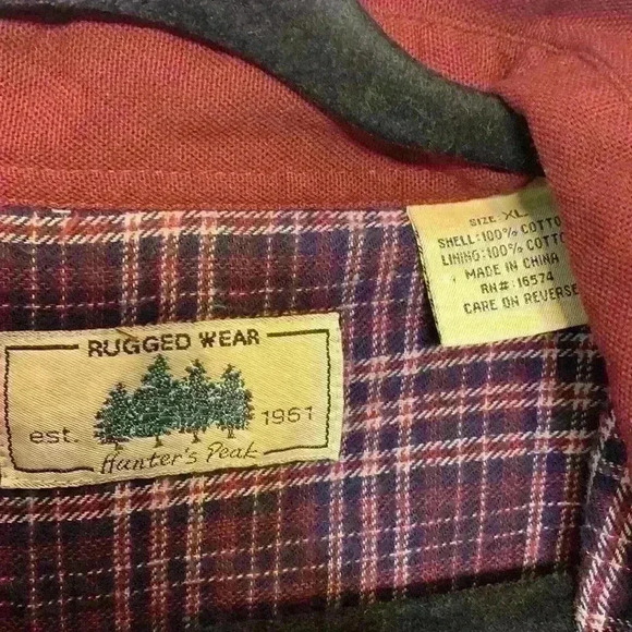 Red Hunters Peak lined coat sz XL chore coat outdoor western ranch 90s warm cozy - Picture 2 of 7